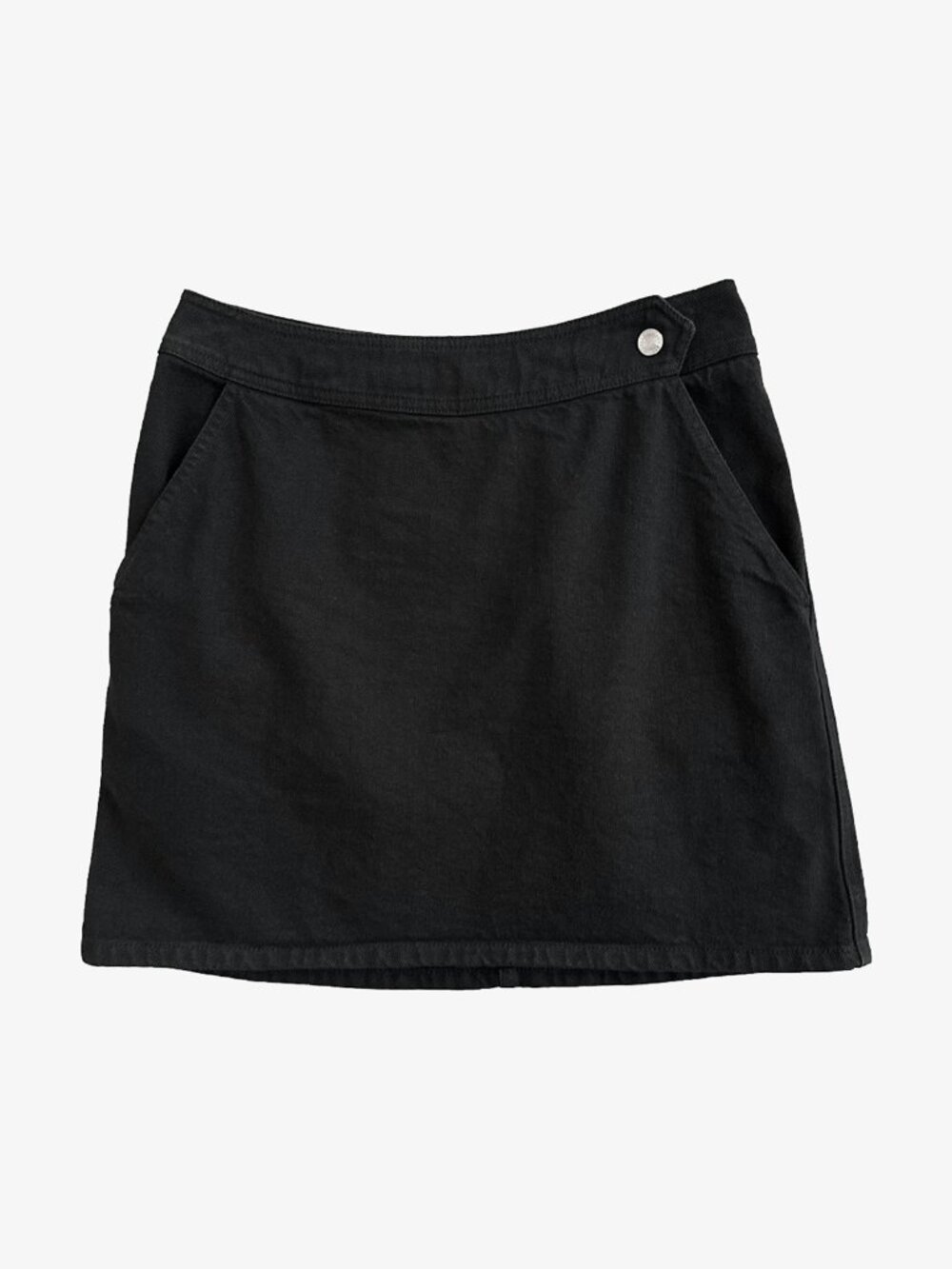 Vintage 90's Black Pocket Side Snap Denim Mini Skirt by DKNY Jeans